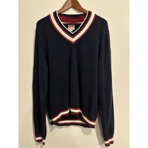 Brooks Brothers Men's Vintage Sweater Long Sleeve V Neck Polo Sweater Size XL